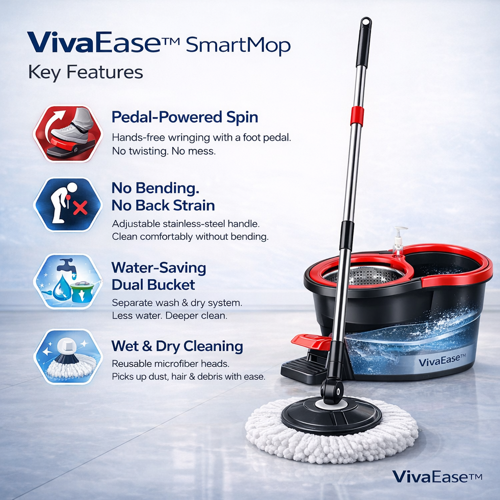 Pedal-Powered Spin Mop Set™