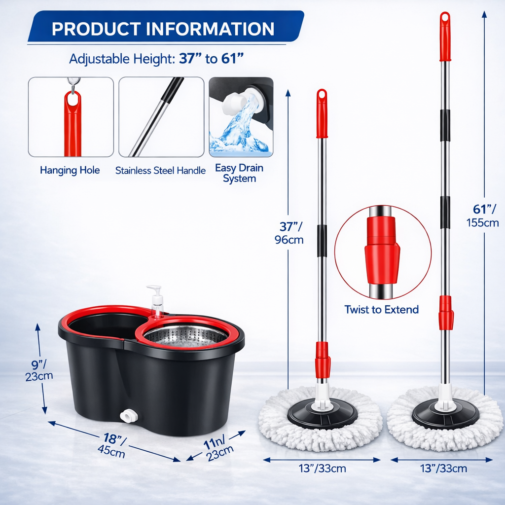 Pedal-Powered Spin Mop Set™